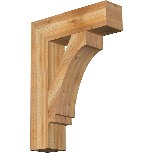Ekena Millwork Imperial Block Rough Sawn Bracket, Western Red Cedar, 6"W x 24"D x 32"H BKT06X24X32IMP05RWR - main